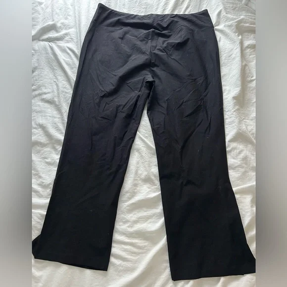 Eileen Fisher Washable Stretch Crepe Bootcut Pant in Black - Picture 2 of 4